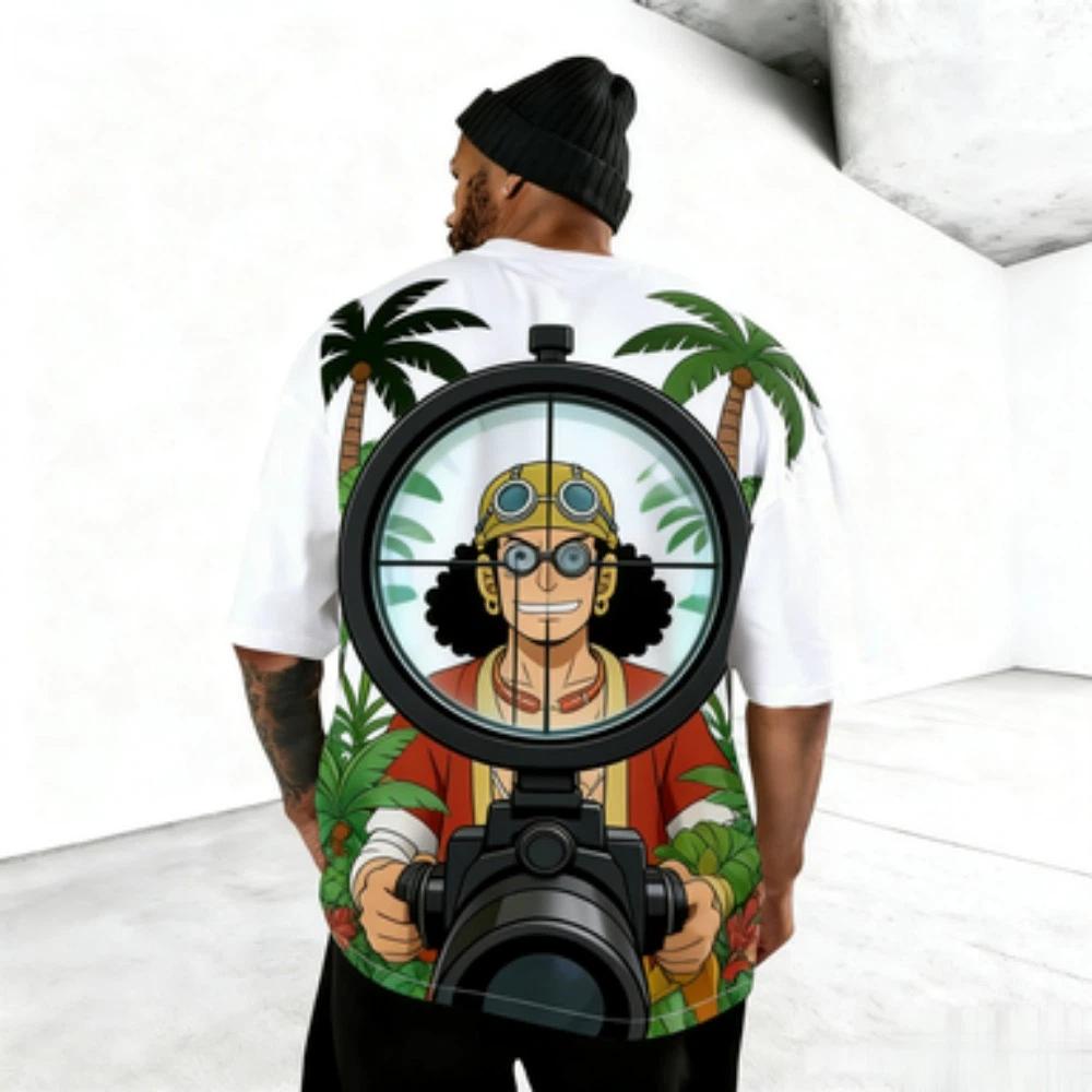 2026 Nouveau T-shirt à Manches Courtes Imprimé Anime 'One Piece' T-shirt Unisexe Haut pour Homme T-shirt d'Été Style Y2K Street Wear