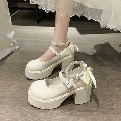 Summer Fashion New Round Toe Solid Color Bow Shoes Elegant and Sexy Banquet Wedding High Heels Women's Shoes Chaussure Femme