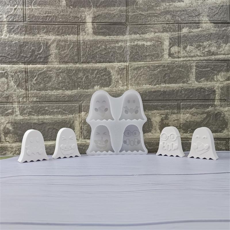 4 Cavities Ghostly Candle Molds for Candle Soap Home Decoration Multipurpose Ghostly Silicone Mould For Epoxy Resin