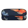 Pencil Pouch Simple Design Durable 300D Polyester Zipper Closure with Mesh Pocket Removable Divider and Pen Slots for Students