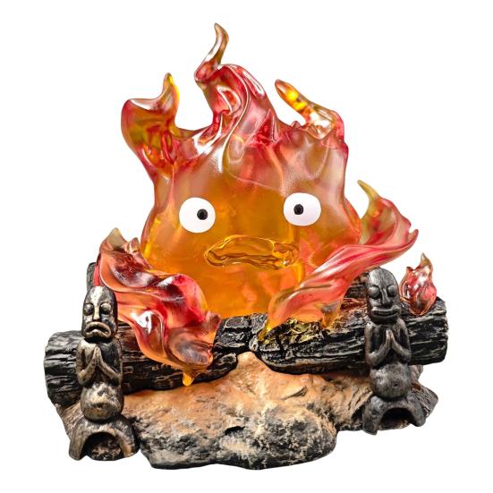 Anime Flame Night Light Collectible Orange Flame Lamp Flickering Flame Effect Bedside Lamp for Bedroom Decor Anime Fans Gift