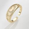 Buyee 925 Sterling Silver Female Ring Finger Moon & Star Sweet Open Ring for Women Fashion Golden Fine Jewelry Circle