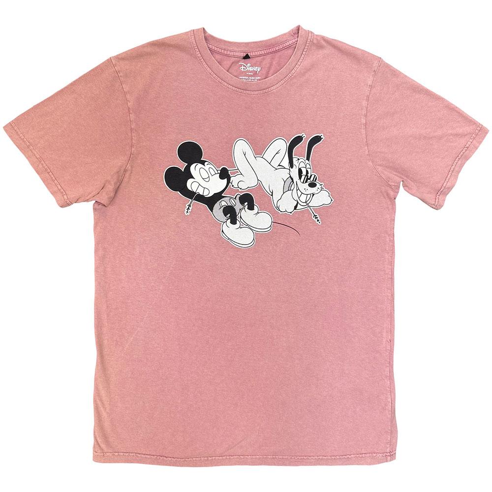 Mickey & Friends Unisex Adult Relax Mickey & Pluto Stone Wash T-Shirt