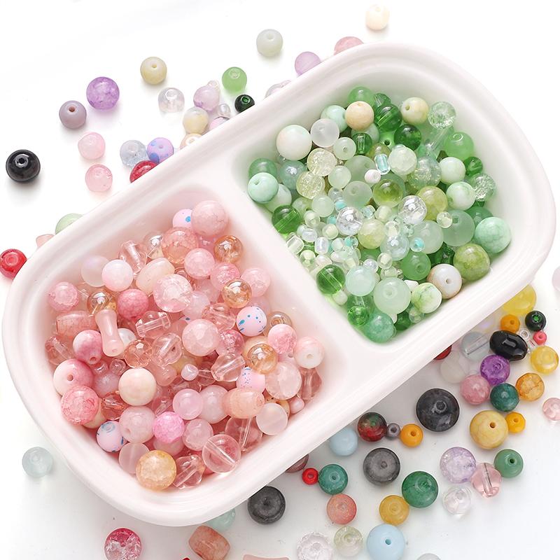 3-12mm 30g/bag Mixed Style Glass Beads DIY Bracelet Necklace Earrings Jewelry Accessories