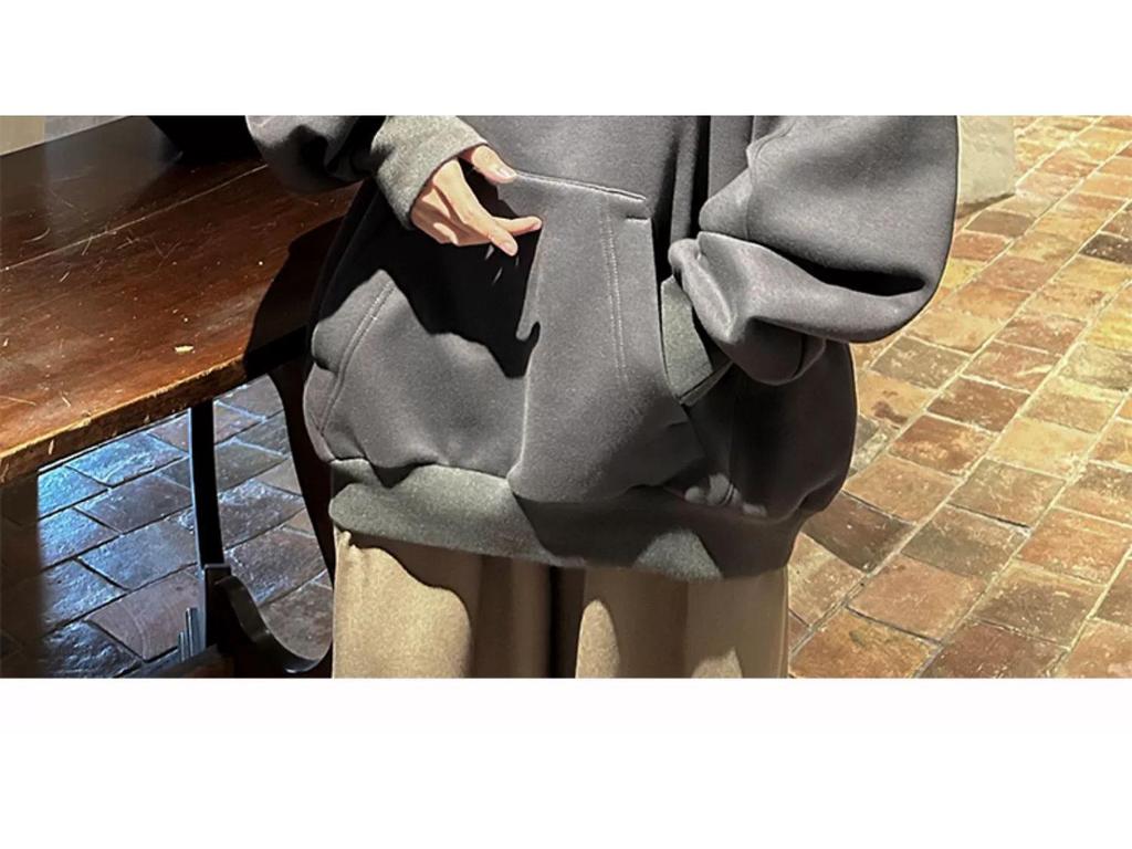 Męska bluza z kapturem oversize z wysokim kołnierzem w stylu czarownika - Jesienno-zimowa kurtka funkcyjna dla osób z fobią społeczną