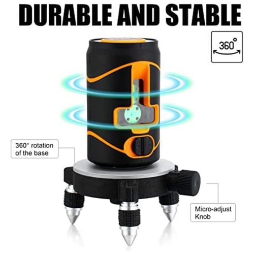 TAMOSH 360 Adjustable Laser Level Adapter, Rotating Base Tripod Connector Pivot Base Fine Adjustment Holder for Laser Levels