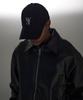 ATTENTIONROW Initial Logo Embroidered Ball Cap (Black)