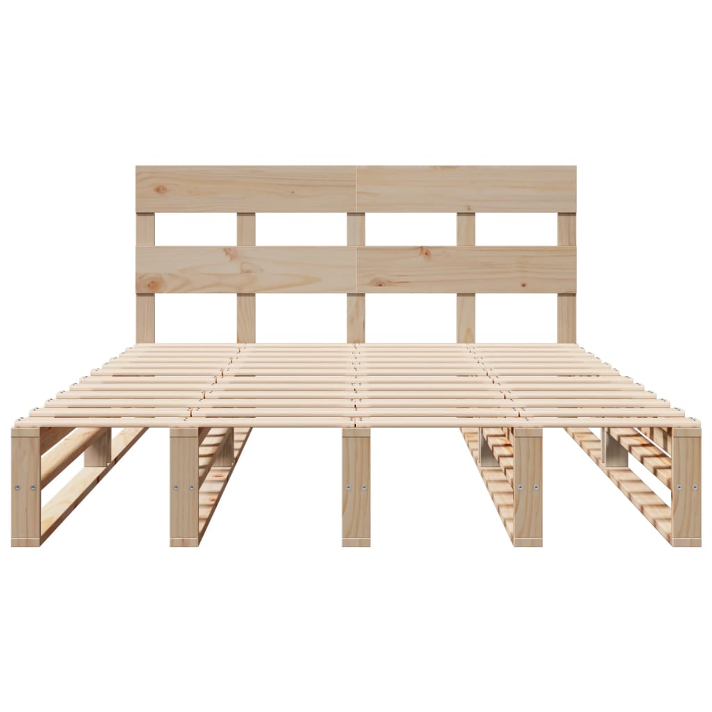 Solid Wood Bed Frame without Mattress 140x190 cm Pine Wood