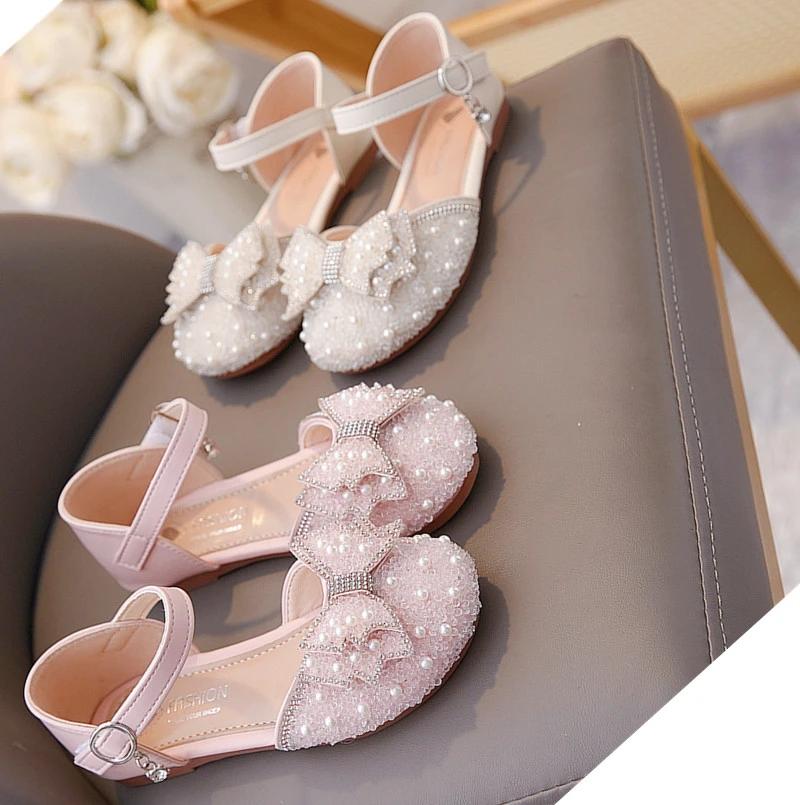 *Summer Fashion Soft/Comfortable Pearl Princess Casual Shoes Hot Selling Elegant and Lightweight Baotou Children's Flat Sandals