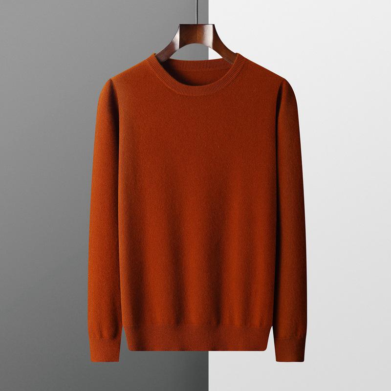 Men's Trendy Wool Round Neck Sweater: Autumn/Winter Collection, Long Sleeve Pullover for Casual Wear