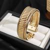 European and American Wide Edge Metal Punk Bracelet: Women's Geometric Irregular Multi-layer Lines
