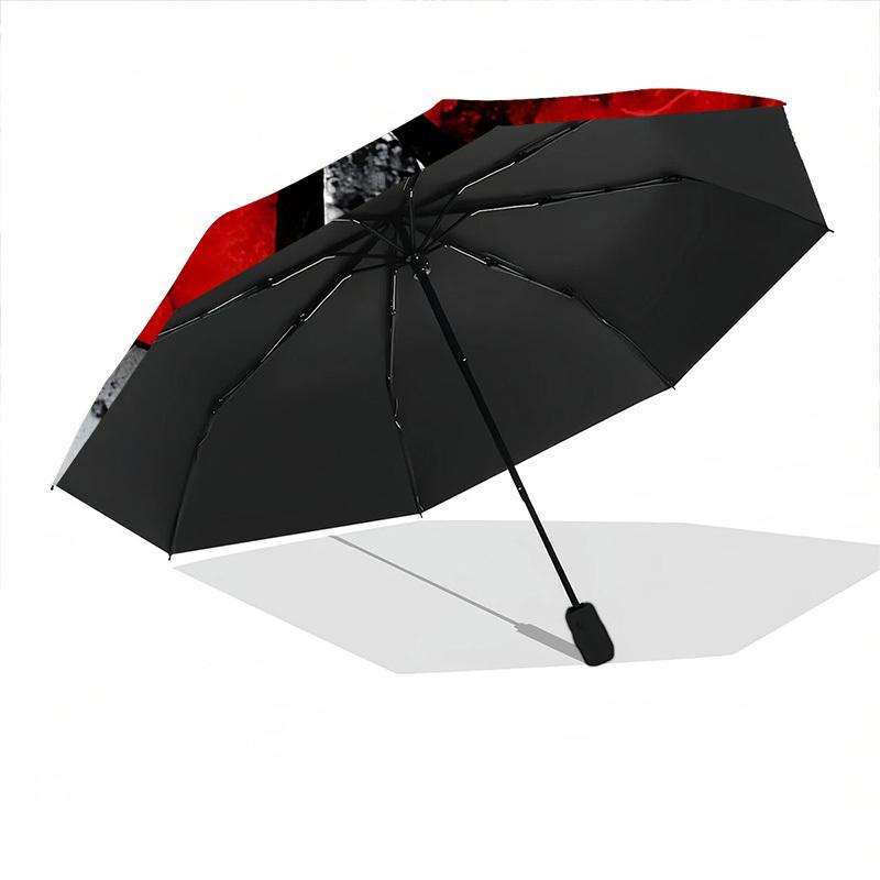 1pc Red Cross Symbol Automatic Opening/closing umbrella, Compact Travel Umbrella - - Festive Accessory, Sturdy Ribs yy250807068