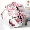 Automatic Open/Close Umbrella with Shield & - Cherry Blossom Floral Design, Pink Sakura Floral Pattern - Sturdy 8-Rib Construc