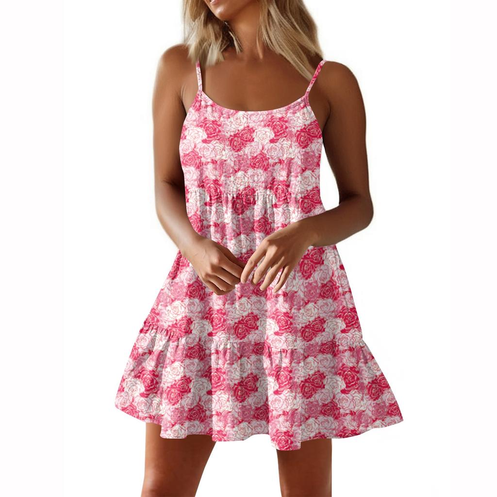 Zomer Sexy Feest Kleur Spaghetti Bandjes Gerimpelde Korte Jurk Casual Voor Vrouwen