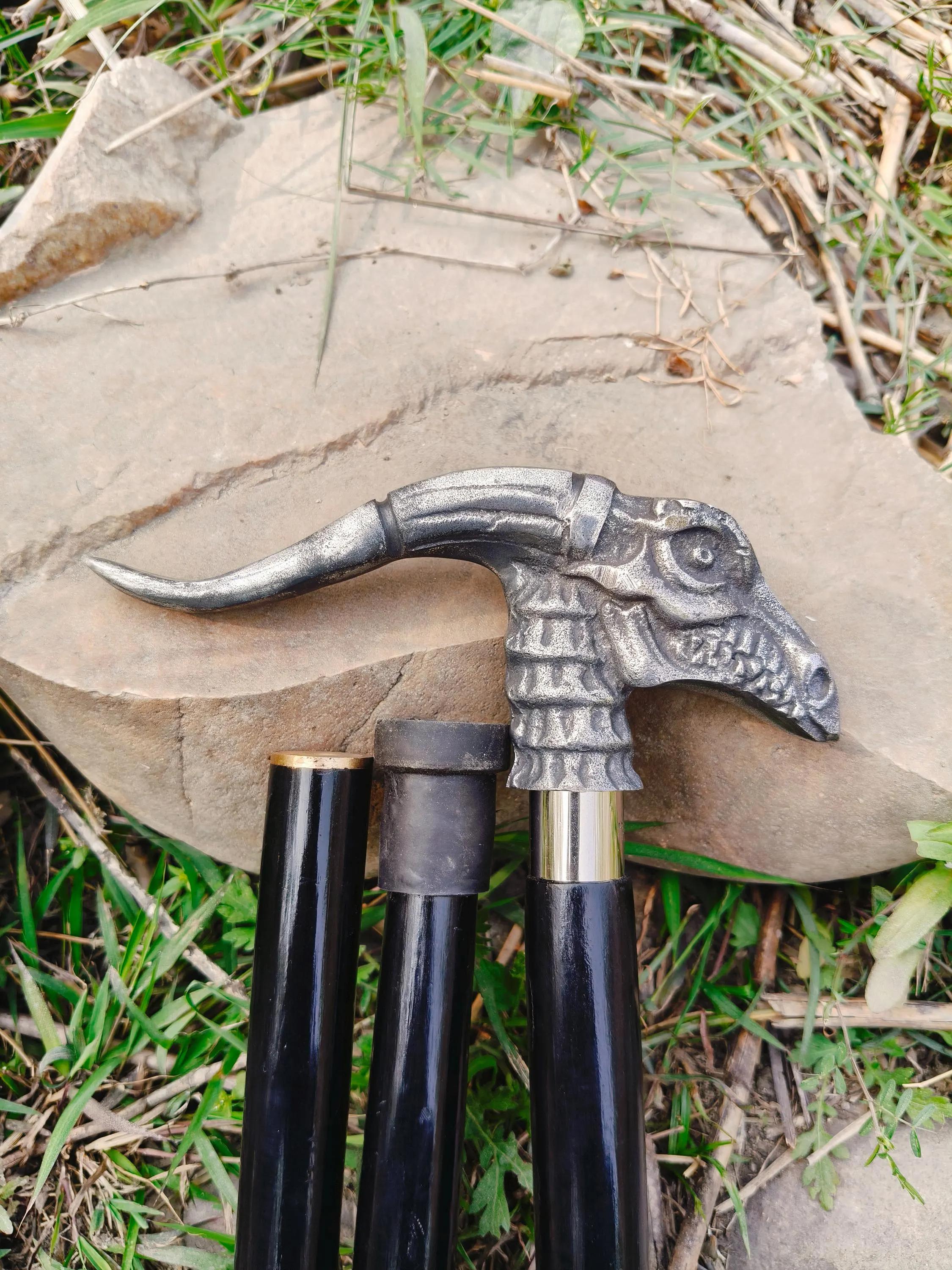 

Bull Skull Walking Cane, Gothic Western Gentleman Stick, Custom Length Handle