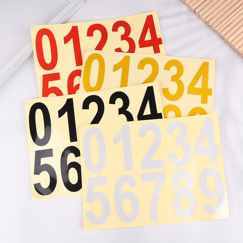 0-9 Car License Plate Reflective Number Label Stickers Waterproof Invisible Number Stickers Highly Reflective Vinyl Sticker
