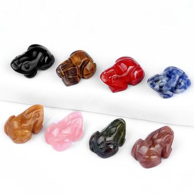 1 Stück Mini-Heilkristall, geschnitzte Frosch-Ornamente, dekorativ, Naturstein, Energiewächter, Wohndekor-Schmuck, kleine Einrichtungsgegenstände für Halloween-Geschenke