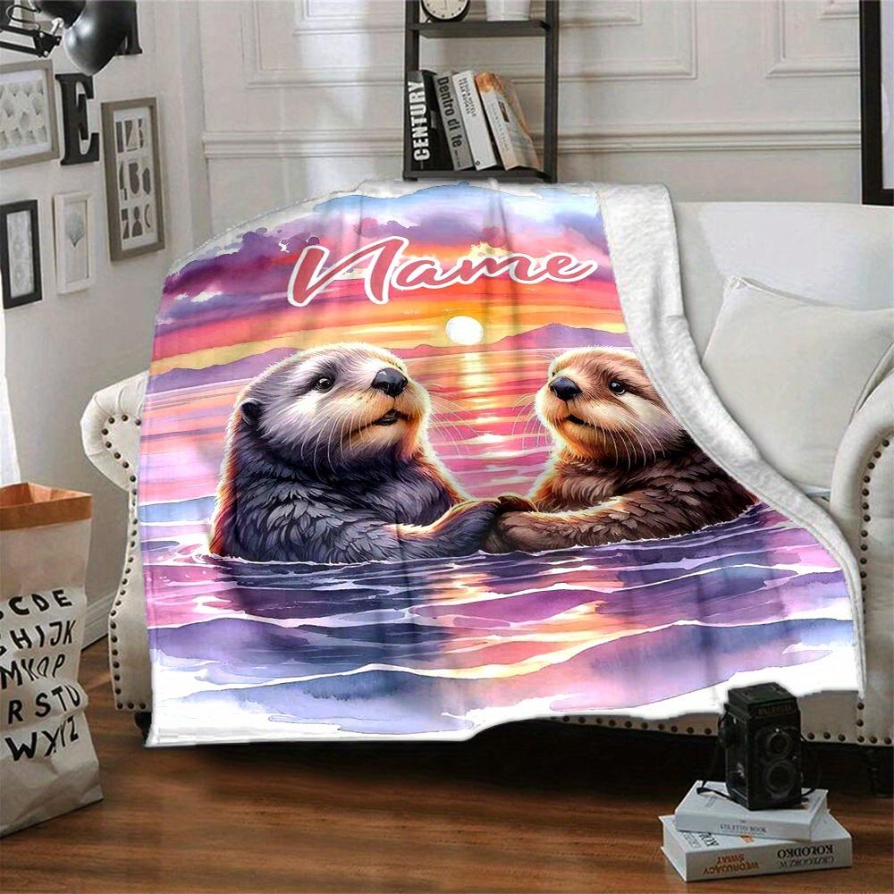 Sea Otters Sunset Home Blankets Comfortable Soft Lightweight Allseason Multipurpose Blanket For Picnics Sofas Offices Beds Living Rooms Perfect Gift