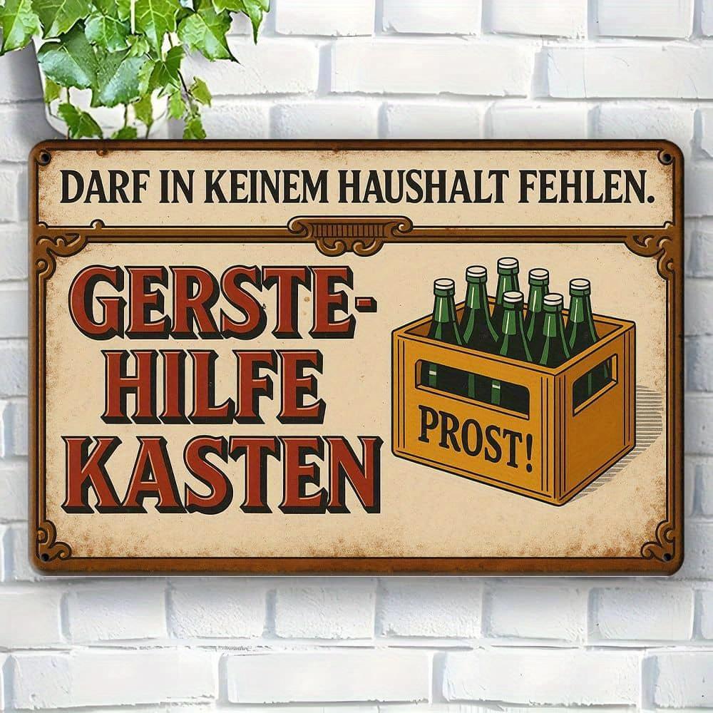 

Немецкий знак для пивного ящика - Не должен отсутствовать ни в одном доме Винтажный металлический декор для паба и мужской пещеры чистый