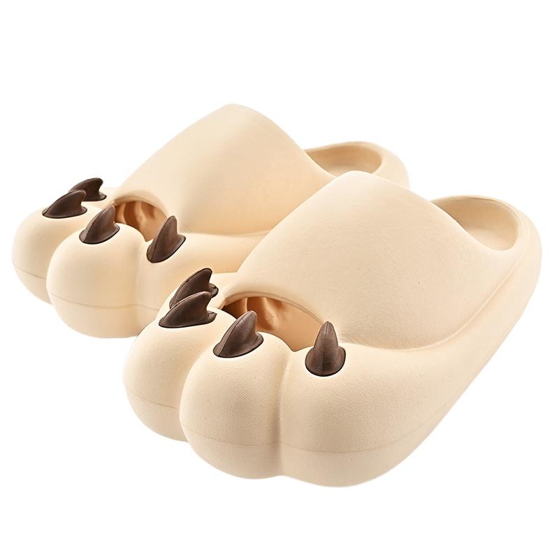 Women's Summer Slippers 2025 Beach Cute Cat's Paw Slippers Ladies Casual Comfort Flats Flip Flops Couple Home Slides Sandal