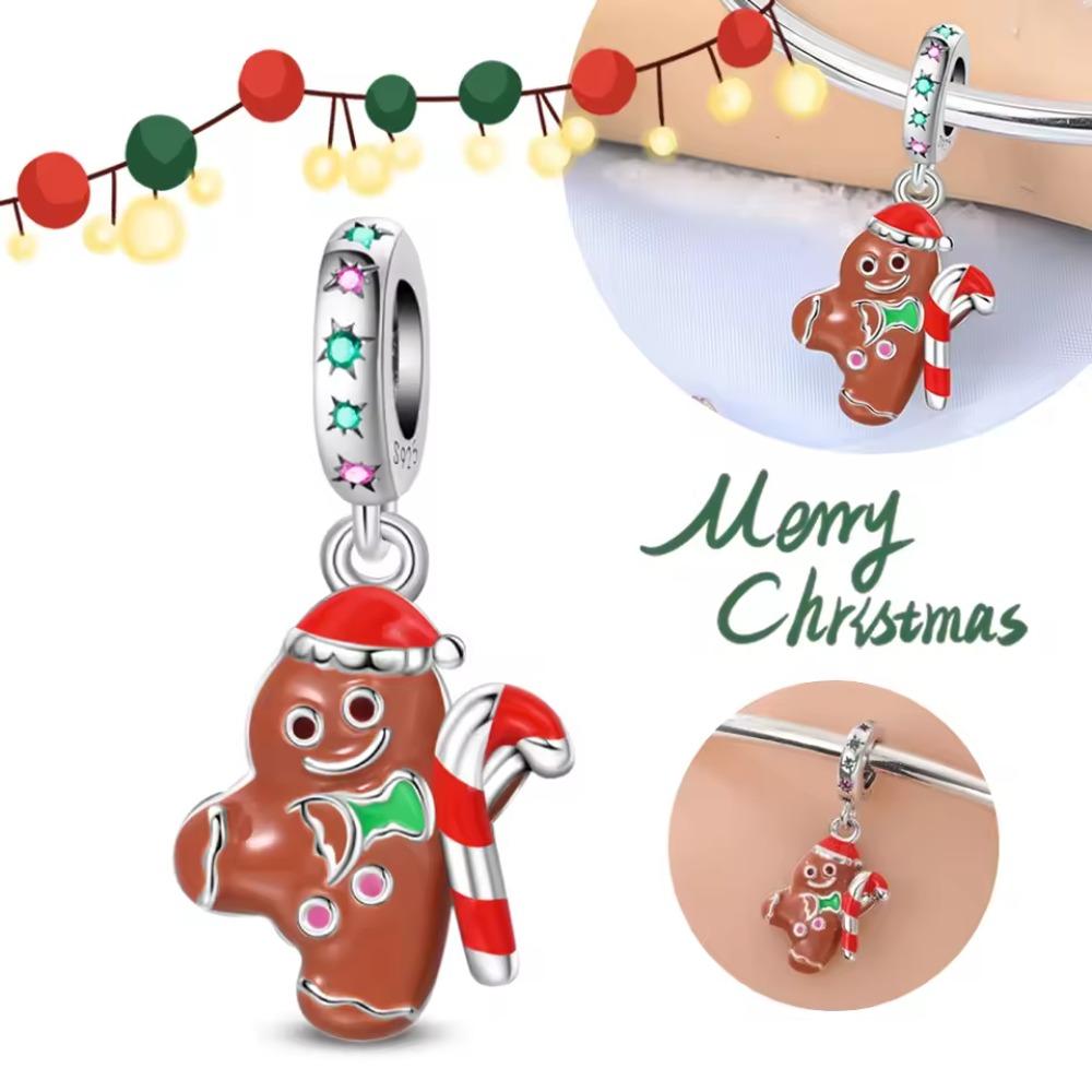 Copper Green Christmas Tree Pendant Christmas Party Beads Original Pendants Bracelet Charm Jewelry Party Diy Gifts