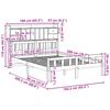 Solid Wood Bed with Shelf Without Mattress White 160 x 200 cm Pine