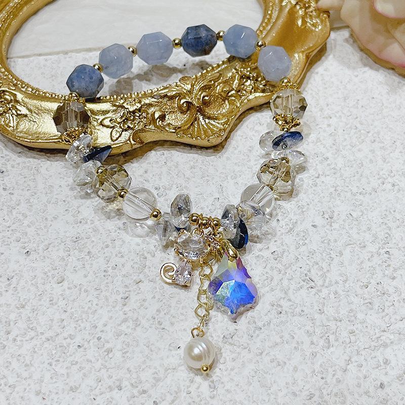 Women Diamond Crystal Candy Color Lucky Cat Pendant Bracelet