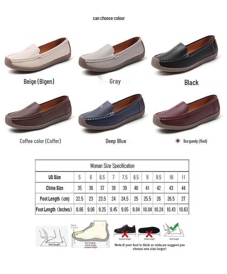 2025 Women's Casual Loafers: Comfortable Soft Sole & Upper, Plus Size, Bean Shoes