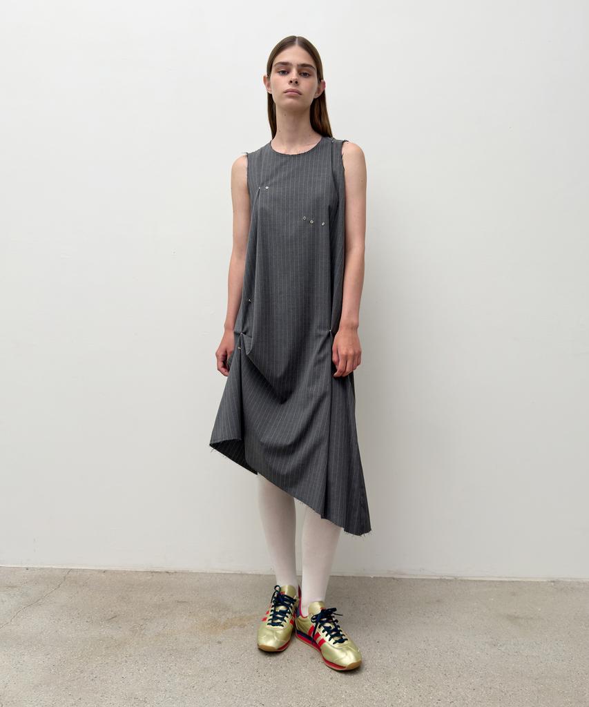 Daiaegeuneol Unbalanced Long Dress (Charcoal)