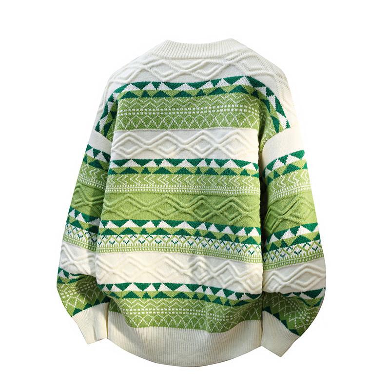 Men's Crewneck Knit Sweater Loose Fit Lightweight Sweaters for Men Casual Twist Textured Patterned Cable Knitted Pullover Sweaters for Christmas