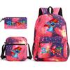 Interstellar Baby Stitch Three-Piece School Bag Cartoon Peripheral Printed Polyester Backpack Student School Bag Leisure Bag