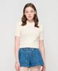 Road Road Cable Knit Short Sleeve Crop Knit (Ivory)