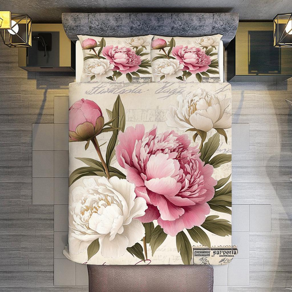 Sie Liegende Rose Digitaldruck Quilt Set Dreiteiliges Heimtextil-Set