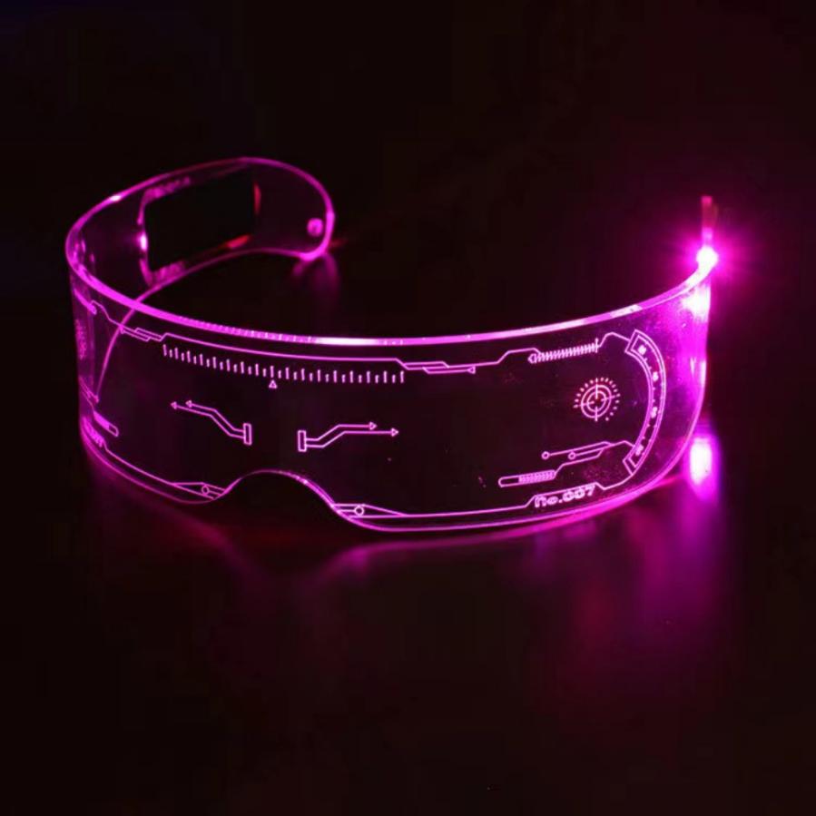 VnnZzo LED Luminous Color Glasses LED Glasses Neon Light Up Visor Eyeglasses Bar Party EyeWare For Halloween Christmas Parties