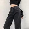 Plus Size High-Waist Wide-Leg Jeans - Slimming Straight-Leg Pants for Autumn