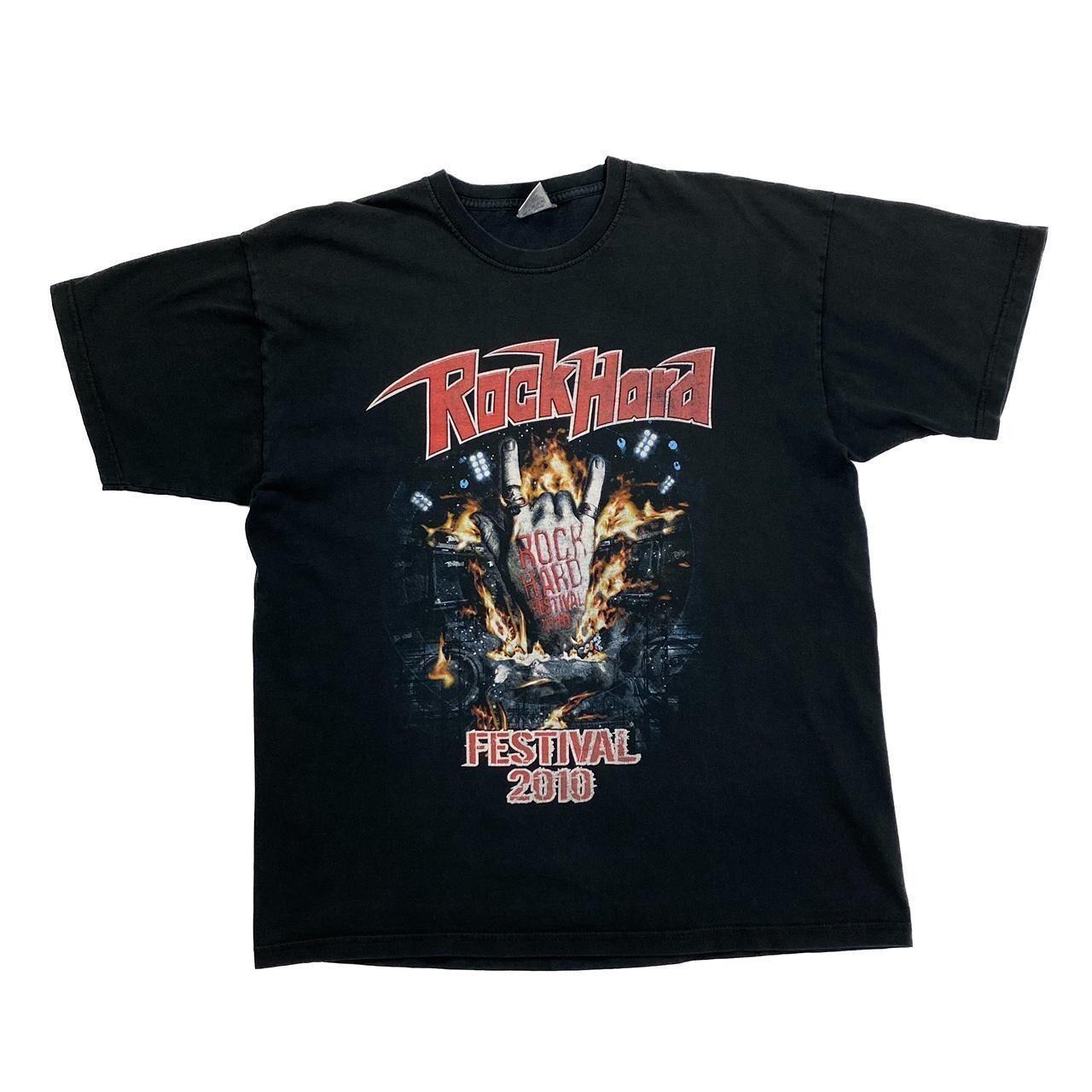 ROCK HARD FESTIVAL 2010 Graphic Music Band Festival Lineup T-shirt Large Black L