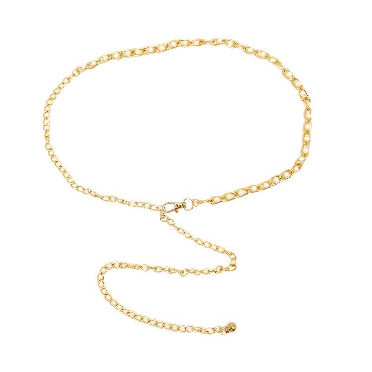 Pearl Waist Chain Women's Fashion Accessory - Versatile Metal Dress Ornament