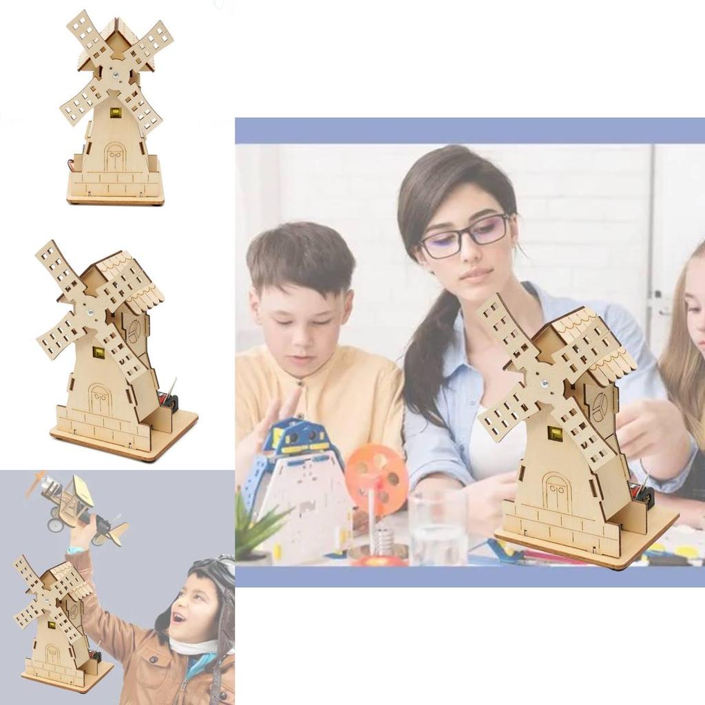 Maison à vent électrique personnalisable en bois à monter soi-même, jouet éducatif STEM pour les élèves
