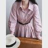 Luxi Women's Spring French Polo Collar Shirt Dress - High-End, Slim Fit Long Skirt, Style 9713