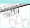 Modern Minimalist Style Clear Shower Curtain Hooks Boxed Set Of 12 C-shaped Hooks