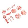 36pcs Xmas Hanging Decorations Lovely Red White Wooden Candy Hanging Ornaments for Xmas Tree Home Pa