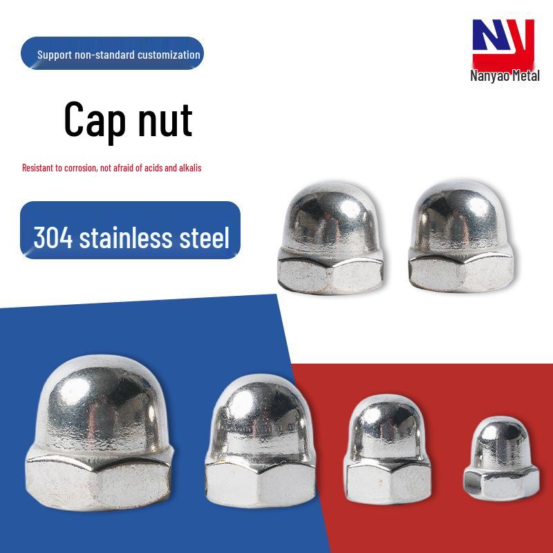 304 Stainless Steel Hex Ball Head Cap Nut with Fine Thread Cap Nut M3