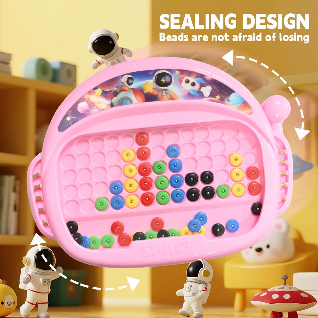 Children's Magnetic Doodle Board with Pen & Beads Drawing Toy for Kids Educational Boy Girl Montessori Educational Toys Gifts