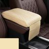 Car Armrest Pad Cover PU Leather Center Console Box Cushion Mat Protector Beige