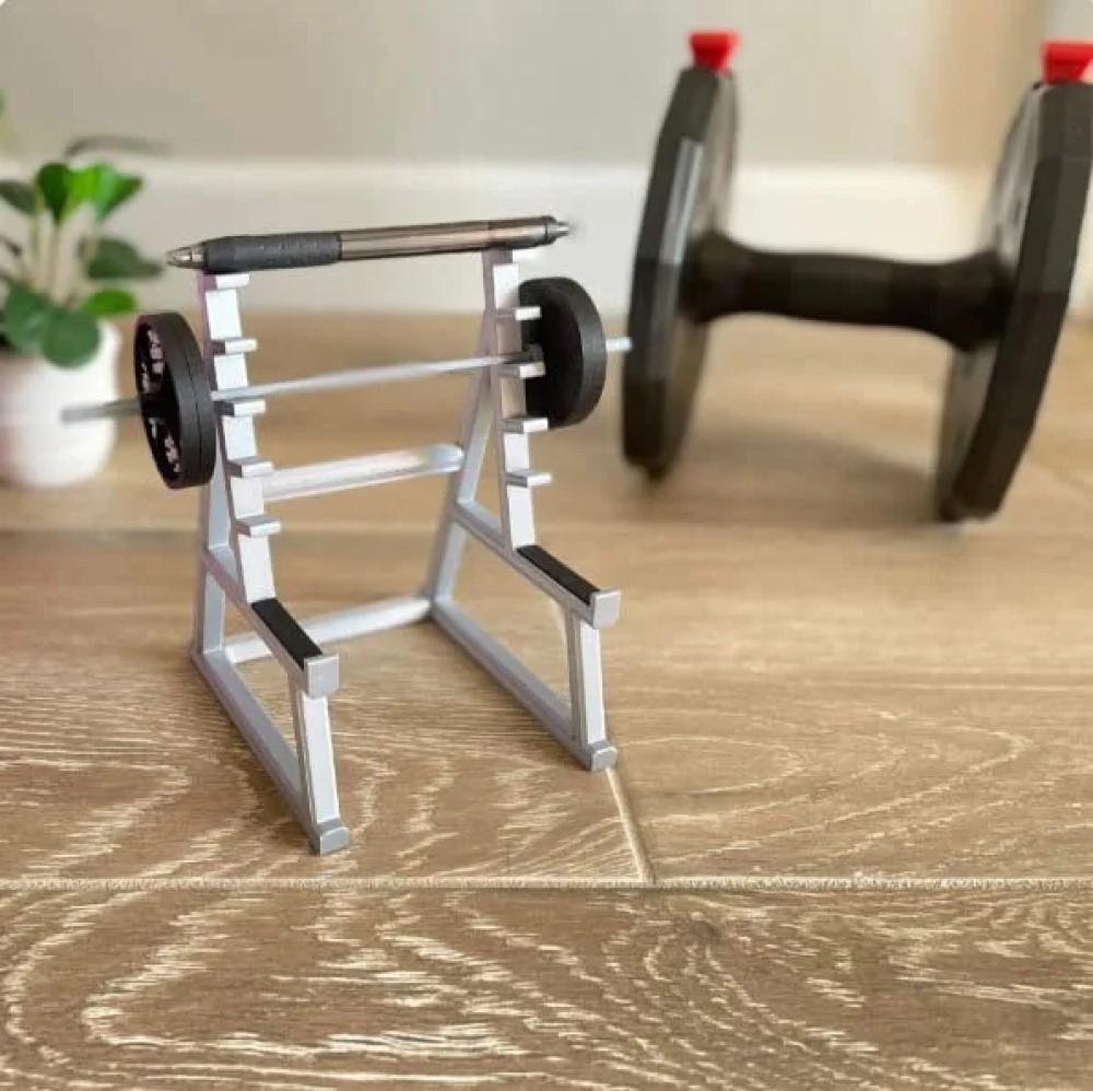 Barbell Pen Holder Desk Top Personality Ink Fountain Pen Storage Holder Pencil Display Student Stationery Squatrack Pen Stand