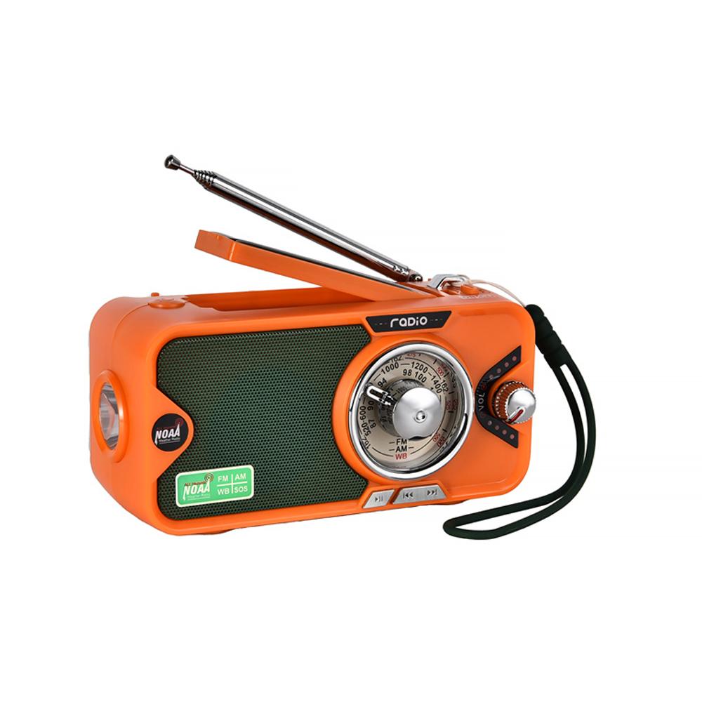 

Аварийное радио на солнечной батарее, светодиодный фонарик, радио AM/FM/SW/NOAA с динамиком Mp3-плеера оранжевый