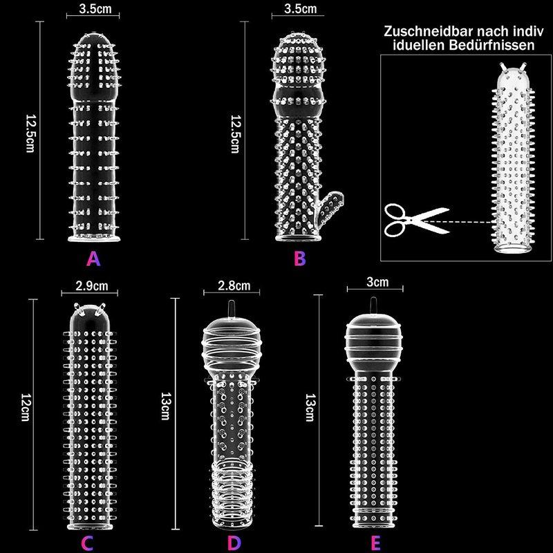 Reusable Extension Condom Penis Sleeve Male Enlargement Lasting Delay G Point Massager Cover Clear Condoms Adult Sex Toy