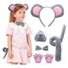 Children Mouse Costume Accessories Mouse Ears Headband Tail Mouse Costume Set for Halloween Christmas Parties for Adults