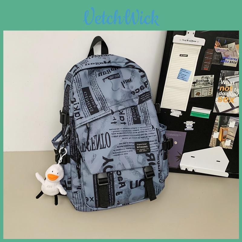 Casual Nylon Student Backpack For Daily Use With Air Cushion Straps For Teen Girls And Boys