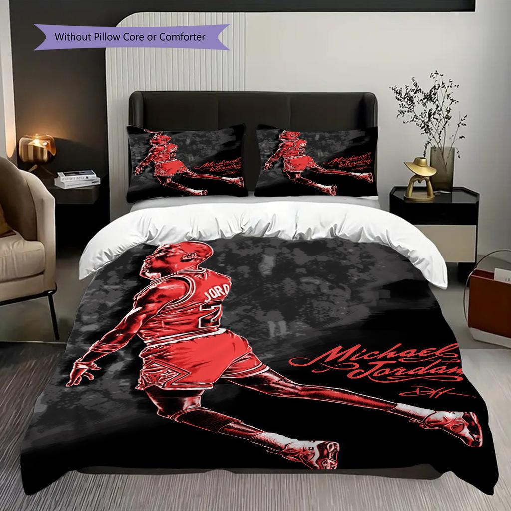 Iconic Basketball Legend Bedding(1 * Duvet Cover + 2 * Pillowcase, Without core)Duvet Cover and Pillowcase Christmas Birthday Gift Bedding Set